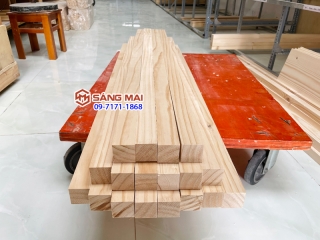 Bán Thanh gỗ thông vuông 4cm x 4cm x dài 120cm + láng mịn 4 mặt Ms20