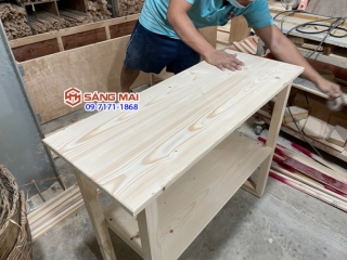 Chuyên bán Tấm mặt bàn gỗ thông rộng 40cm x dày 2cm x dài 1m2 + gia công láng mịn