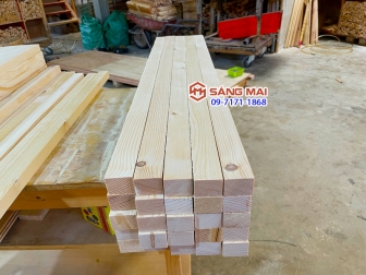 Thanh gỗ thông 3cm x 4cm x dài 1m + láng mịn 4 mặt