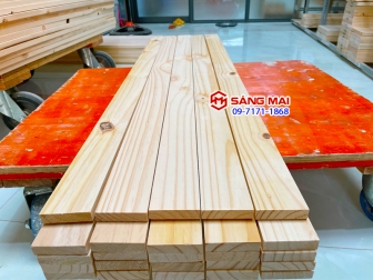 Thanh gỗ thông rộng 6cm x dày 1,5cm x dài 120cm + láng mịn 4 mặt