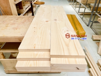 Tấm gỗ thông mặt rộng 22cm x dày 3cm x bào láng 4 mặt + cắt theo yêu cầu