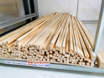 Thanh gỗ thông vuông 1cm x 1cm x dài 120cm + bào láng 4 mặt