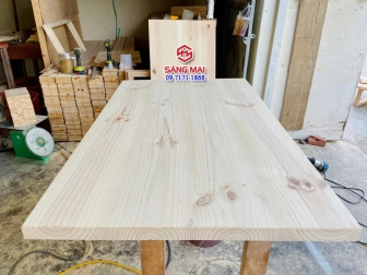 Mặt bàn gỗ thông 140cm x 70cm x dày 5cm - Gỗ thông tự nhiên ghép 