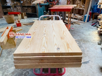 Mặt bàn gỗ thông Mỹ cao cấp 120cm x 60cm x dày 3cm - Gỗ thông tự nhiên ghép
