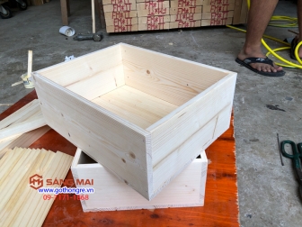 Hộp gỗ thông - thùng gỗ  - size 30cm x 20cm x cao 13cm