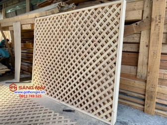 Vách ngăn gỗ – bình phong gỗ thông