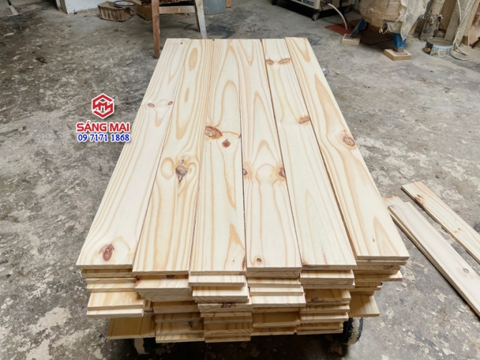 Tấm gỗ thông mặt rộng 10cm x dày 1cm x dài 120cm + Bào láng 4 mặt