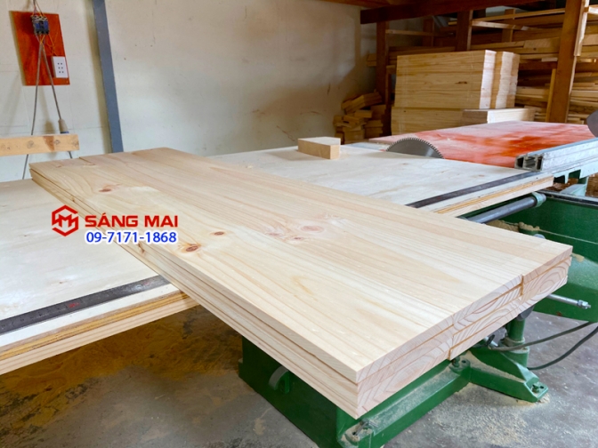 Tấm gỗ thông mặt rộng 14cm x dày 1,2cm x dài 120cm + láng mịn 4 mặt