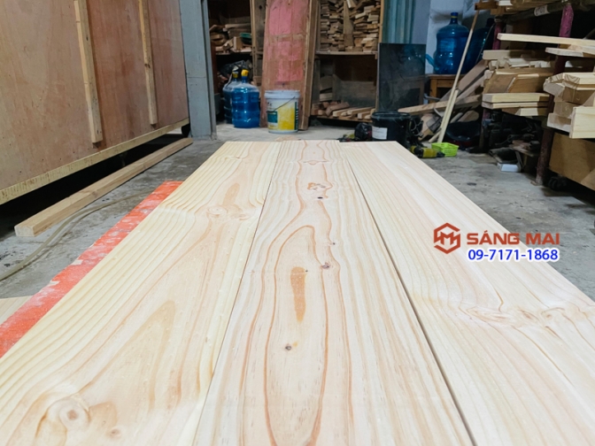 Tấm gỗ thông mặt rộng 17cm x dày 1cm x dài 130cm + láng nhẵn mịn 4 mặt