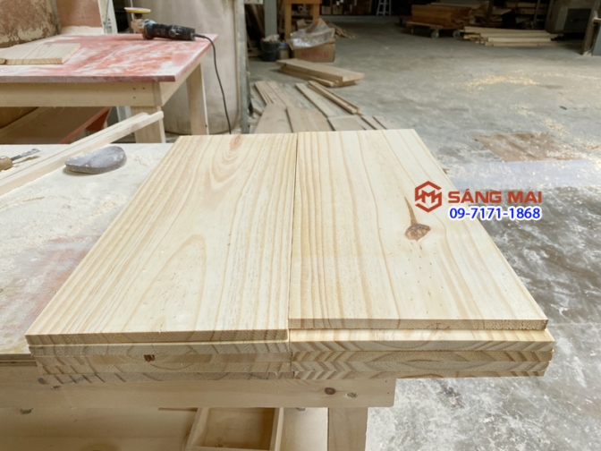 Tấm gỗ thông mặt rộng 20cm x dày 1cm x dài 50cm + láng nhẵn mịn 4 mặt