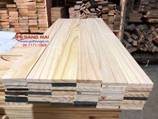Thanh gỗ thông dày 1cm x rộng 6cm x dài 80cm + láng nhẵn mịn 4 mặt