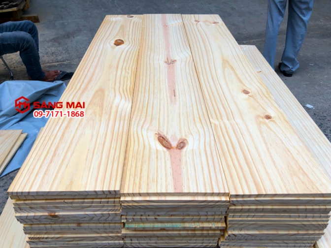 Tấm gỗ thông mặt rộng 20cm x dày 1cm x dài 120cm + láng mịn 4 mặt