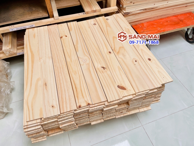 Tấm gỗ thông mặt rộng 10cm x dày 1cm x dài 80cm + láng mịn 4 mặt