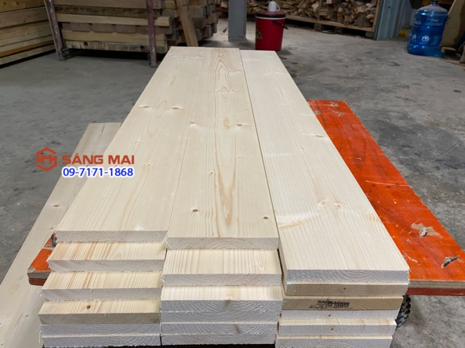 Tấm gỗ thông mặt rộng 14cm x dày 2cm x bào láng 4 mặt + cắt theo yêu cầu