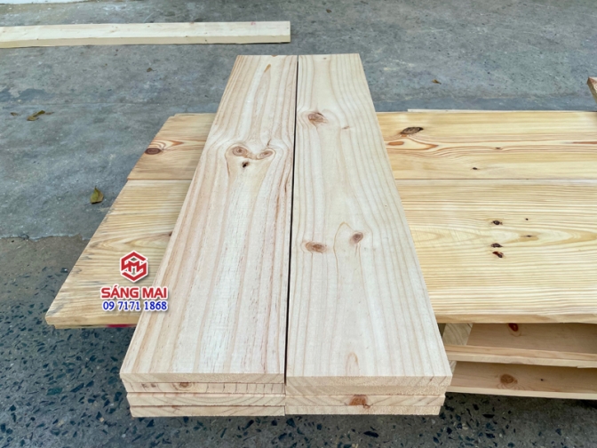 gỗ thông mạt rộng 20cm x dày 2cm + dài 150cm