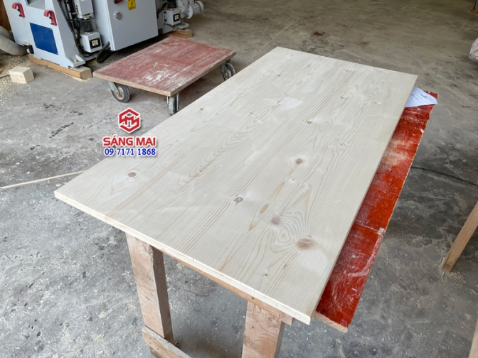 Mặt bàn gỗ thông 120cm x 60cm x dày 2cm – gỗ thông tự nhiên ghép tấm