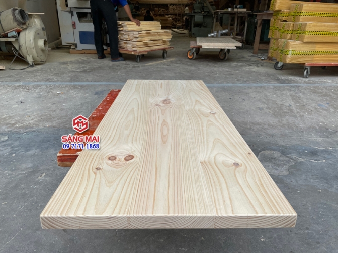 Mặt bàn gỗ thông 120cm x 60cm x dày 4cm