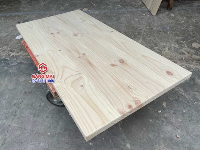 Mặt bàn gỗ thông  Dài 140cm x rộng 70cm x dày 4cm - Gỗ tự nhiên ghép