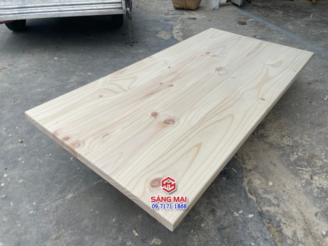 Mặt bàn gỗ thông  Dài 140cm x rộng 70cm x dày 4cm - Gỗ tự nhiên ghép