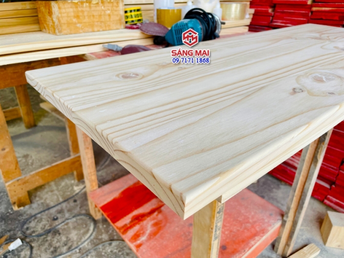 Mặt bàn gỗ thông rộng 40cm x dày 2cm x dài 100cm – gỗ thông tự nhiên ghép tấm
